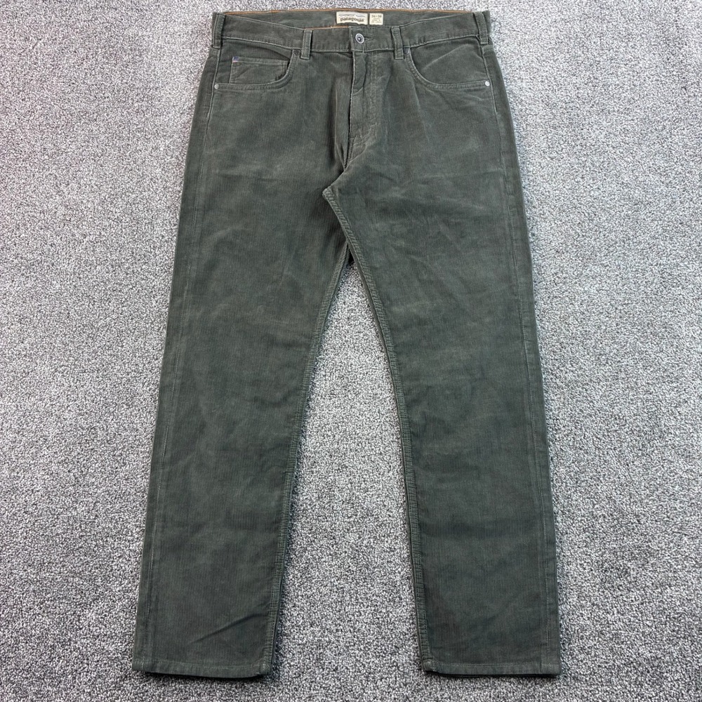 Patagonia Corduroy Pants Mens 36x30 Green Organic Cotton Straight Fit Cord 55920